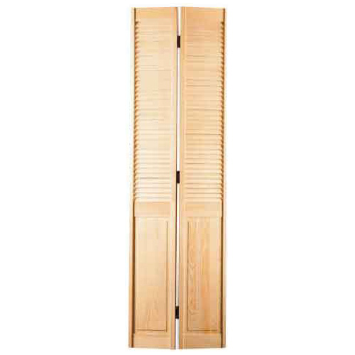 Porte pliante demi-persienne «Shaker» 24 x 80 po, pin clair