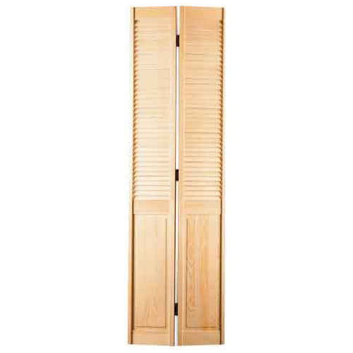 Porte pliante demi-persienne «Shaker» 36 x 80 po, pin clair