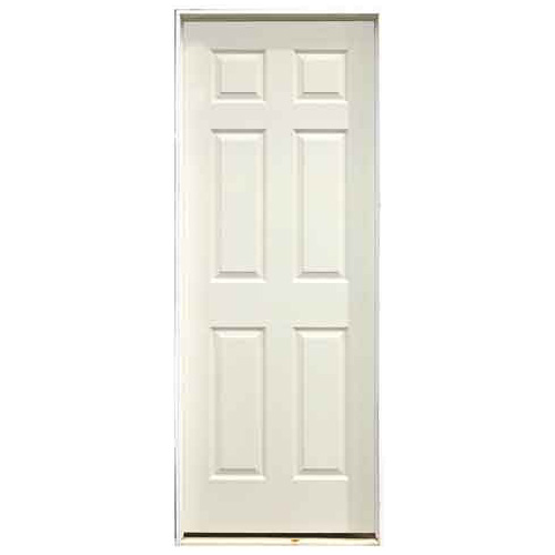 Porte peinte prémontée à 6 panneaux 24 x 80 po - Droite