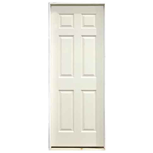 Porte peinte prémontée à 6 panneaux 28 x 80 po - Gauche