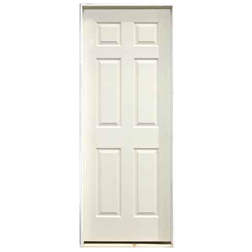 Porte peinte prémontée à 6 panneaux 28 x 80 po - Droite