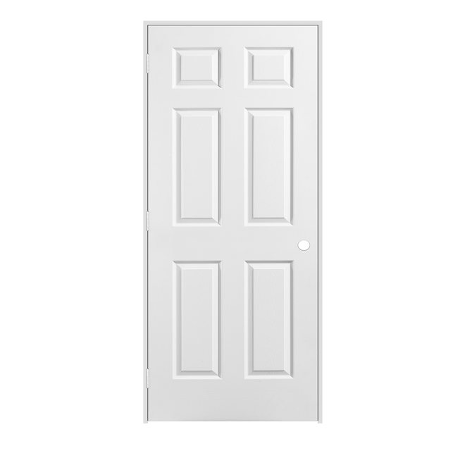 Porte prémontée à 6 panneaux 34 x 80 po - Droite