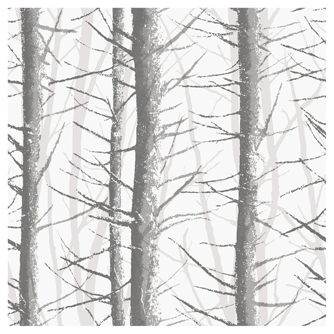 Papier peint pré-encollé «Arbre» - Gris