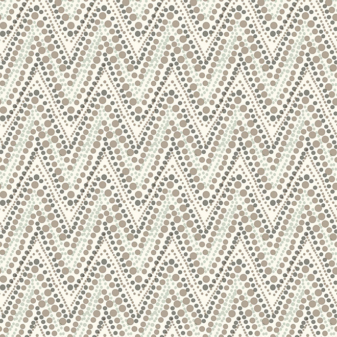 Prepasted Wallpaper "Dotty and Chevron" - Silver