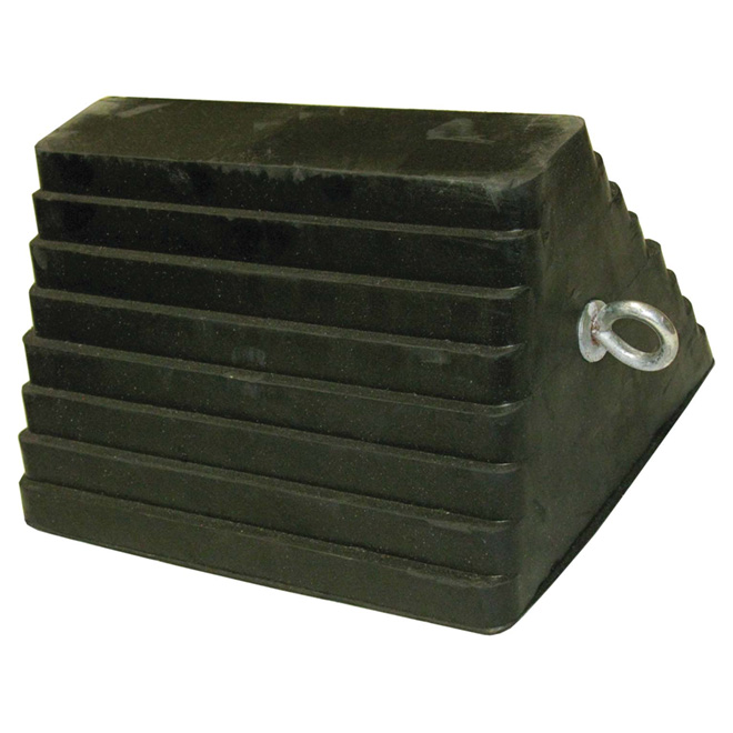 Heavy-Duty Rubber Wheel Chock - 8" x 6" x 10"