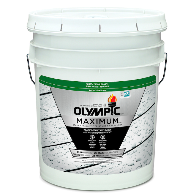 Teinture et scellant «Maximum», base blanche, 18.9 L