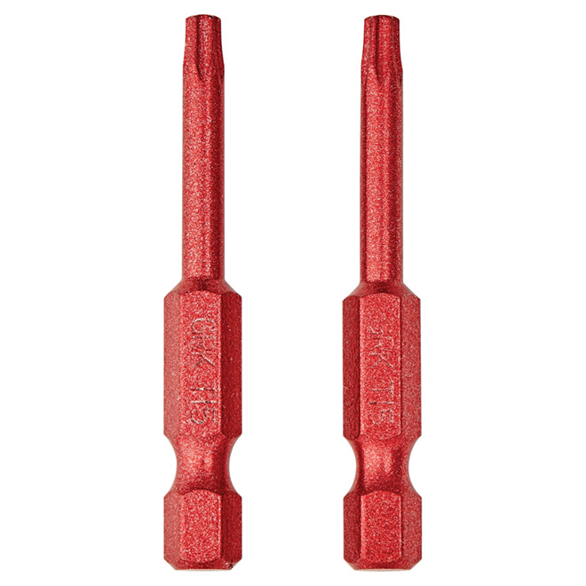Embouts de tournevis étoile, T15, 2 po, paquet de 2