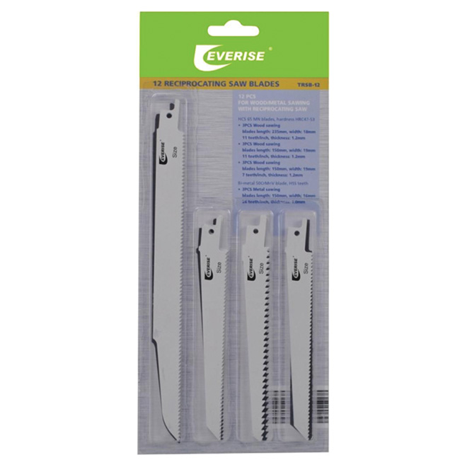 White Bi-Metal Reciprocating Saw Blade Set