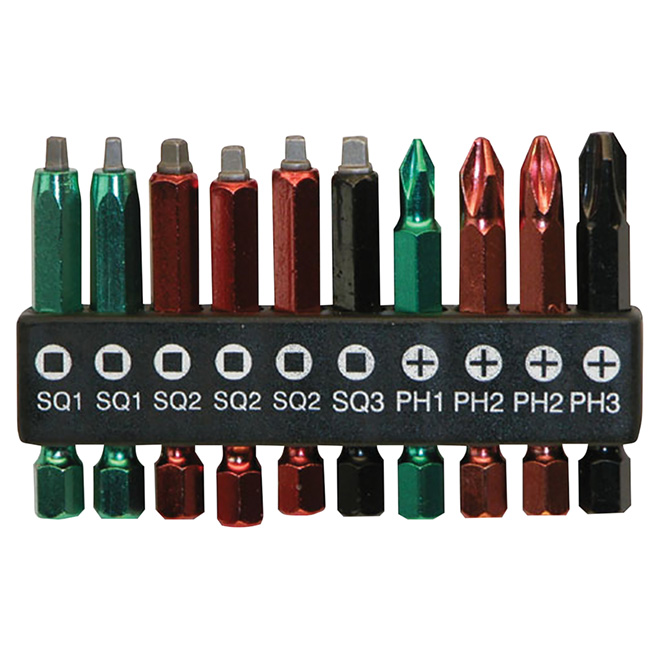 Srewdriver Bits - 2" - 10 pieces - S2 Steel