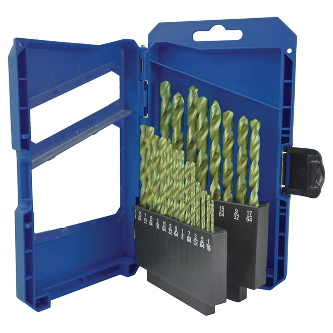 Drill Bit Set - 21 pieces - Titanium