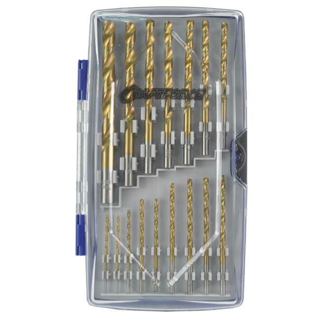 Ensemble de forets pour perceuse, 16 pièces, titane