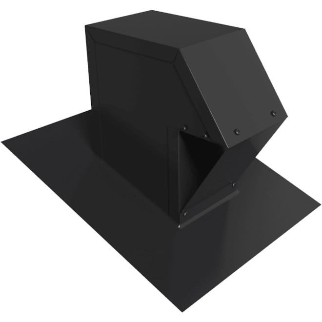 Évent de toit en acier galvanisé 4" noir