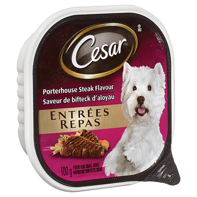 Repas humide à saveur de bifteck d'aloyau pour petits chiens