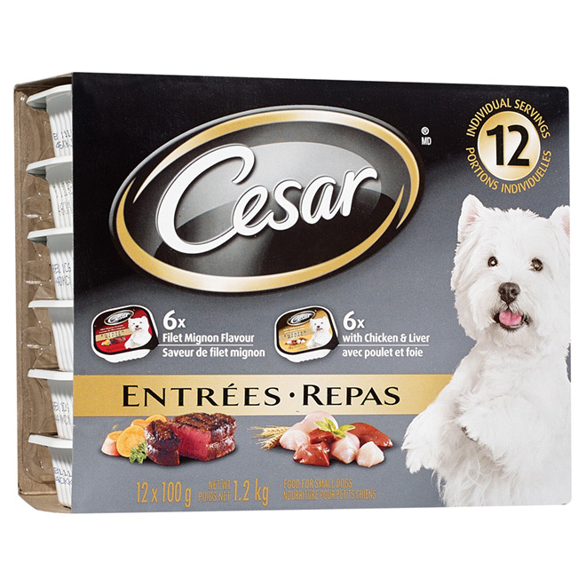 Wet Entrées for Small Dogs, Filet Mignon Chicken-Liver - 12