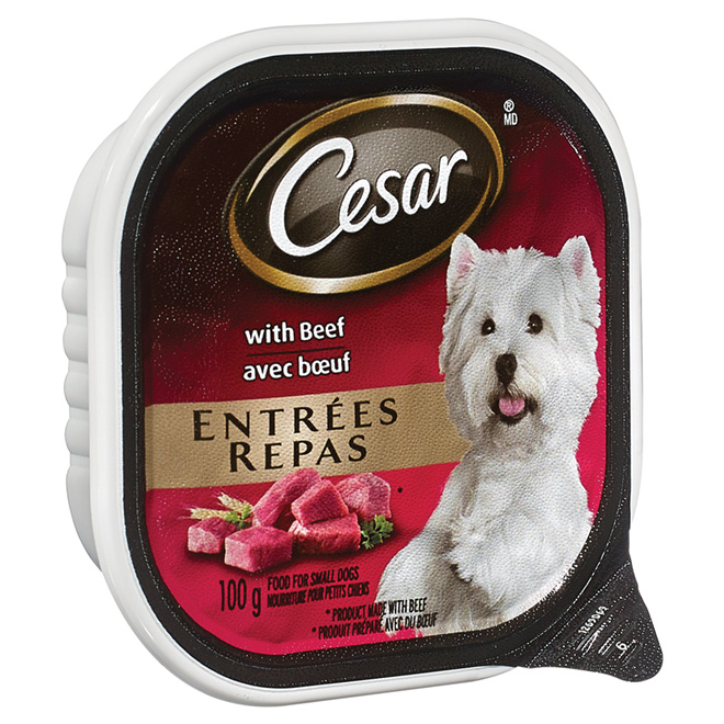 Repas humide avec boeuf pour petits chiens