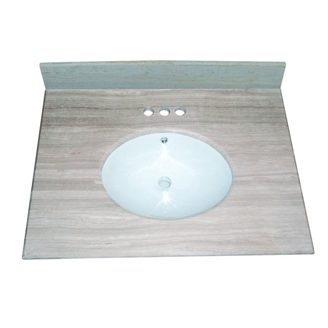Dessus de meuble-lavabo, 31" x 22", blanc/gris