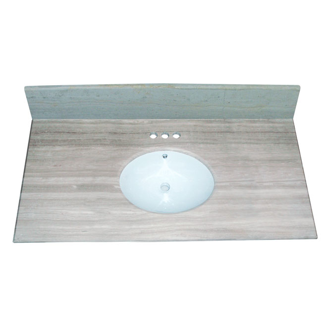 Vanity Countertop - 49" x 22", White/Grey