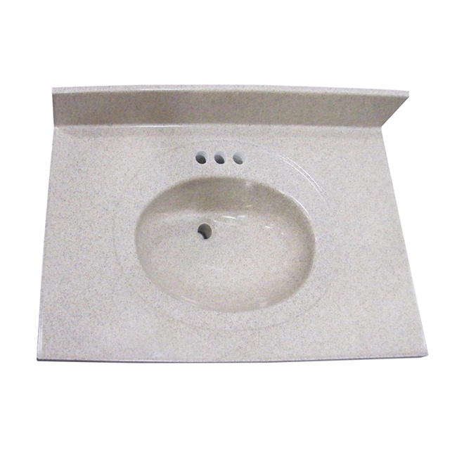 Dessus de meuble-lavabo, 37" x 22", granit brun