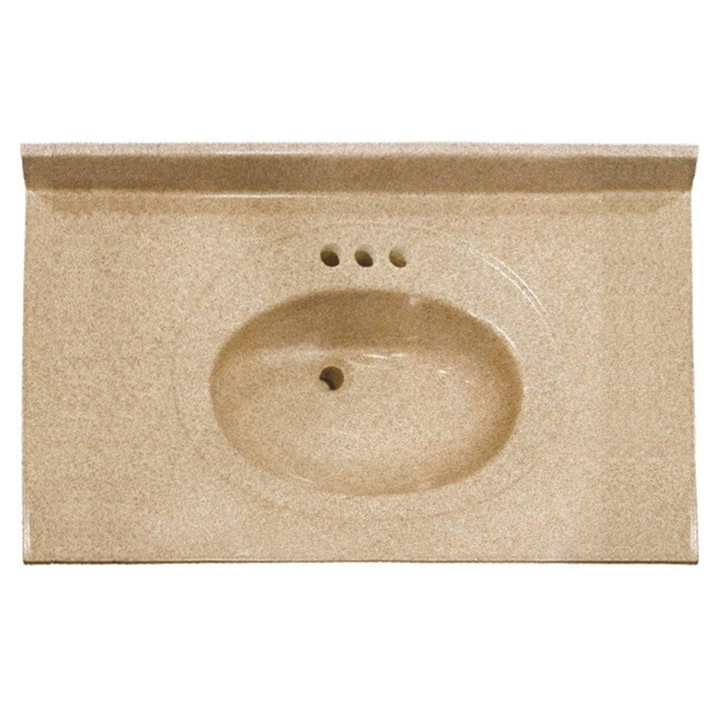 Dessus de meuble-lavabo, 31" x 22", granit brun