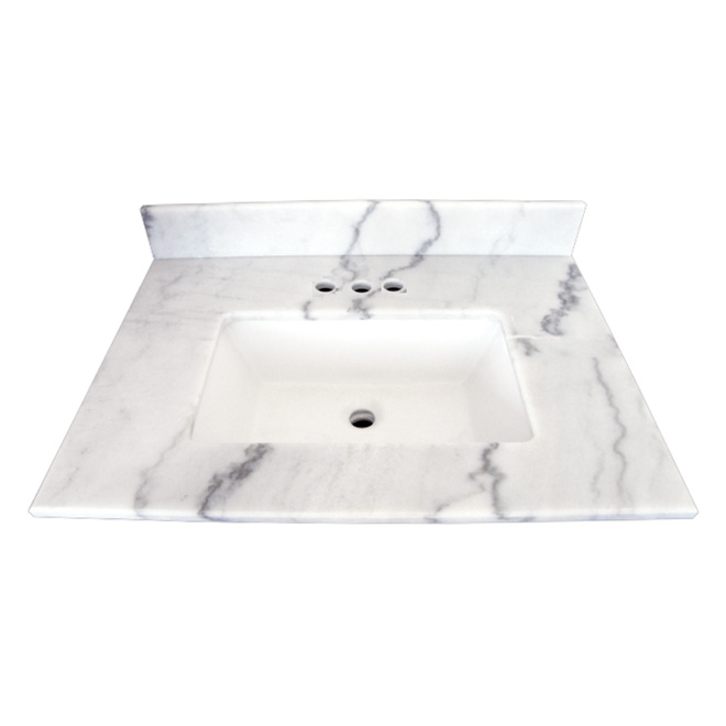 Vanity Countertop - 31" x 22", Black Veined White