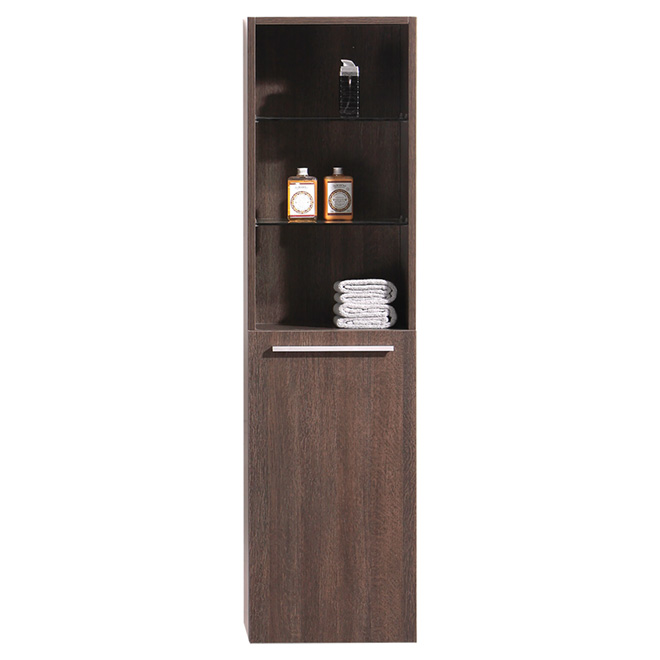 Armoire à linge,1 porte, 3 tablettes, 59", chêne Alamo