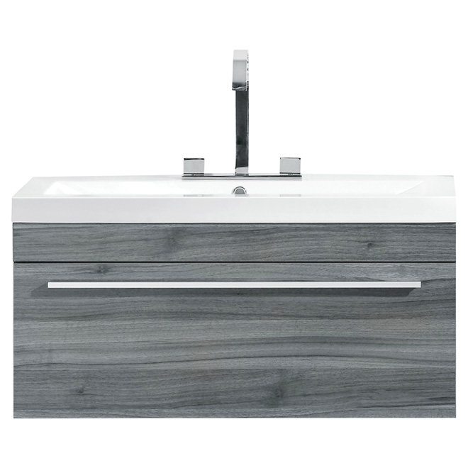 Meuble-lavabo à 1 tiroir, 30 1/8", bleu-gris