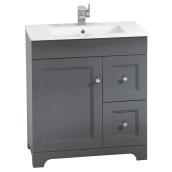 Meuble-lavabo, 1 porte, 2 tiroirs, Classic, gris léger