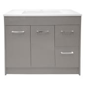Meuble-lavabo, 2 portes, 2 tiroirs, MDF, gris