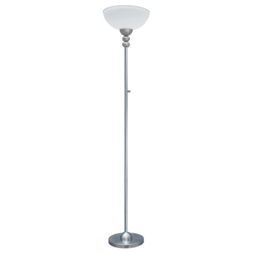 Lampe torchère 72,8", nickel satiné