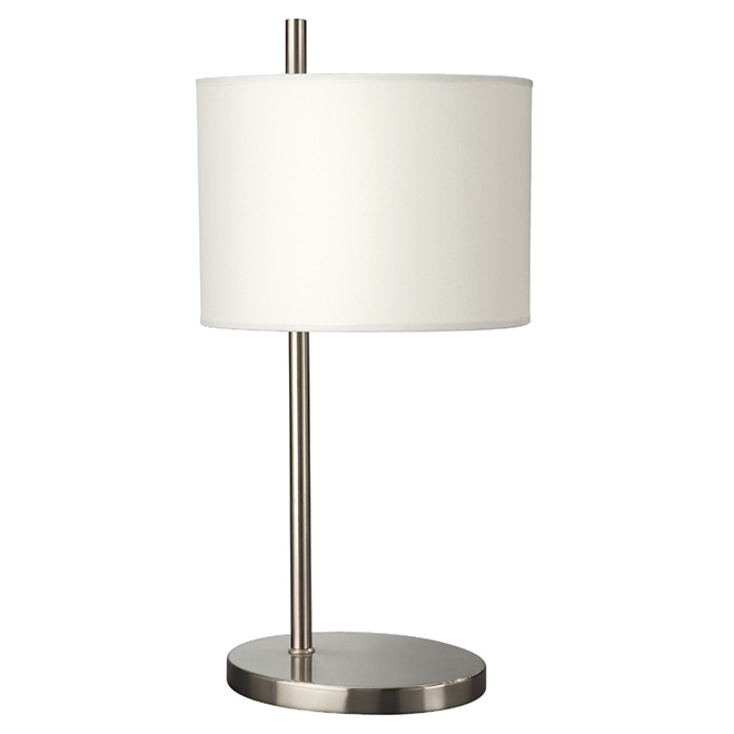Lampe de table « Décentrée », chrome/blanc