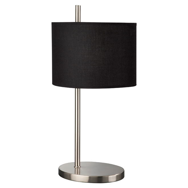"Off Center" Table Lamp - Chrome/Black