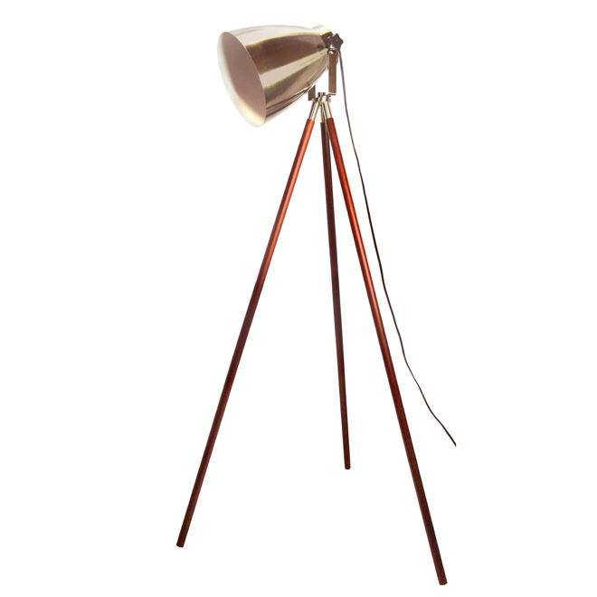 Lampe sur trépied 56,7", nickel satiné