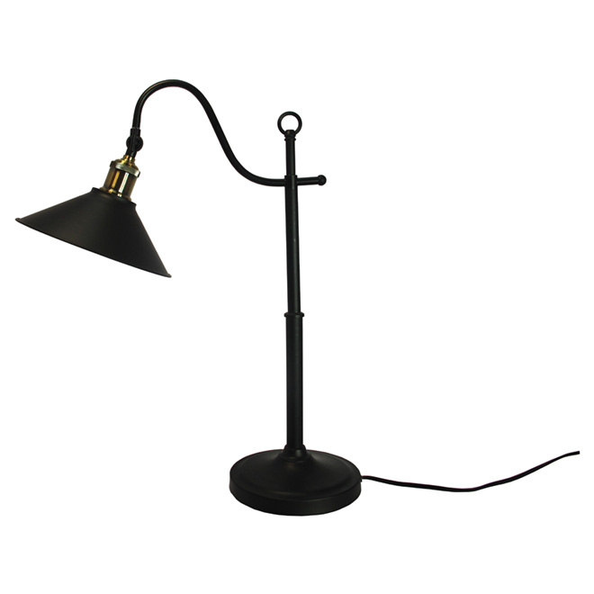 Lampe de table, 24,4 po, métal noir