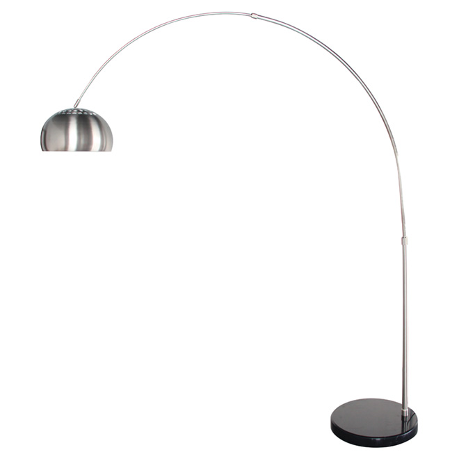 Lampe sur pied 90,5", nickel satiné/noir