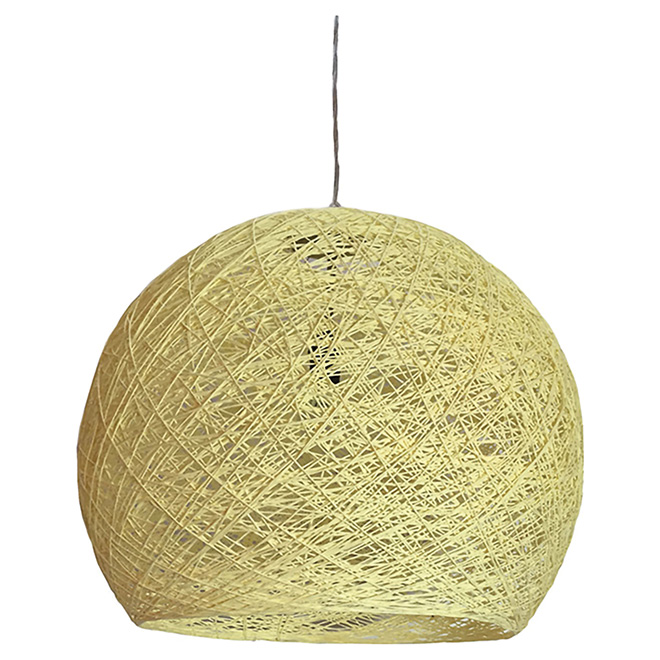 1-Light Pendant Light - Rope - Beige