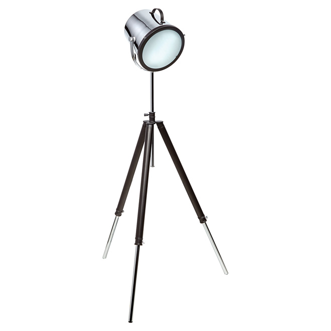 Lampe sur pied 60", Drakar, chrome/noir