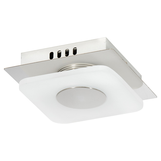 Luminaire encastré à 1 lumière DEL, 5,5", chrome et blanc