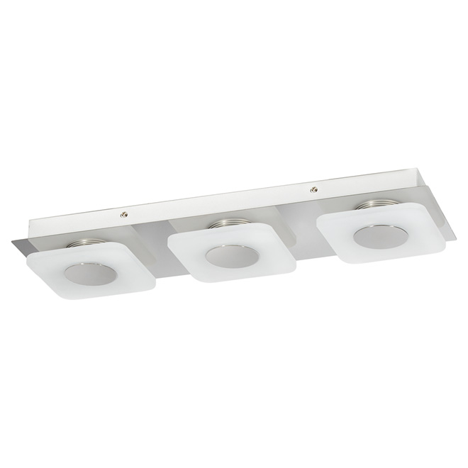 Luminaire encastré à 3 lumières DEL, 18,89", chrome et blanc