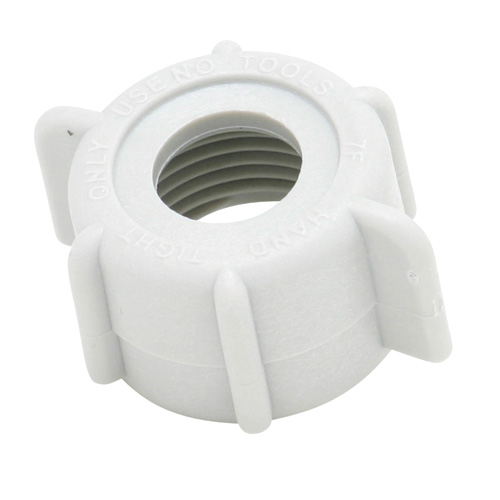 Écrou pour soupape en plastique blanc