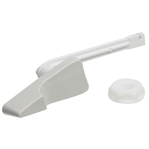 Levier de chasse d'eau court en plastique gris, 4"