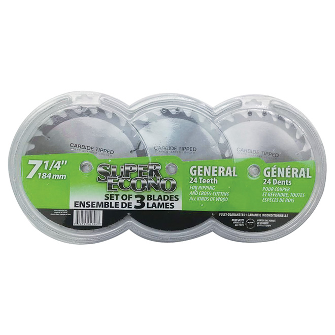 7 1/4" Carbide Saw Blades - Pack of 3