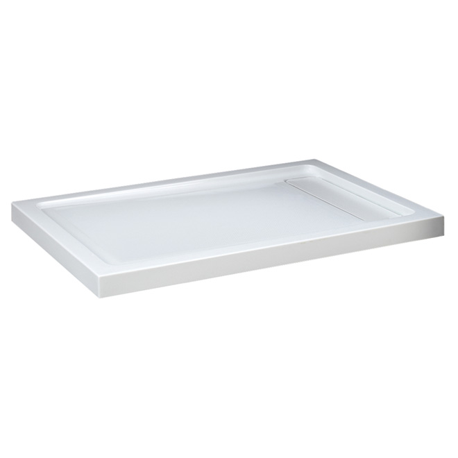 Shower Base - Acrylic - Hidden Drain - 48" x 36"- White