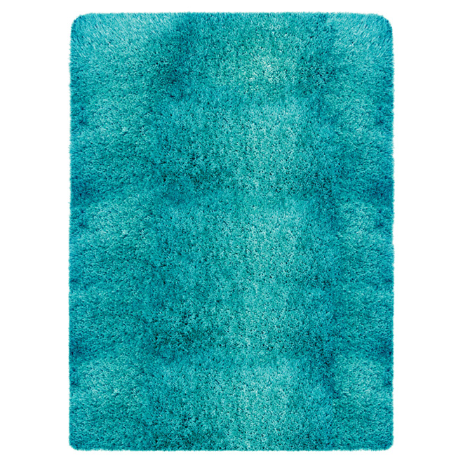 Tapis shag « Metro », 5' 3" x 7' 5", aqua