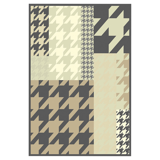 Area Rug - Polyester - 5'3" x 7'5" - Hounds Tooth