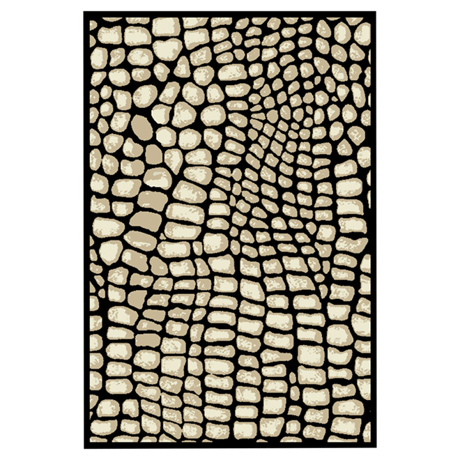 Tapis d'appoint en nylon, 30" x 45", beige/noir