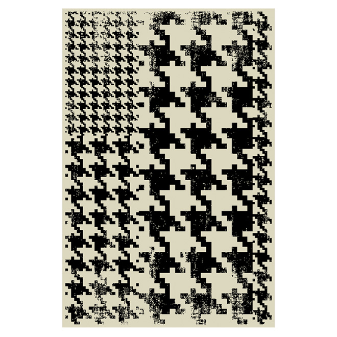 Tapis d'appoint en nylon, 30" x 45", beige/noir