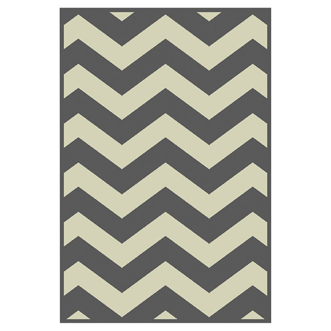 Tapis décoratif en nylon, 5'3" x 7'5", gros chevron