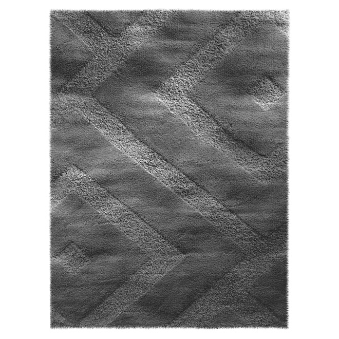 "Romeo" Shag Rug 5' 3" x 7' 5" - Grey