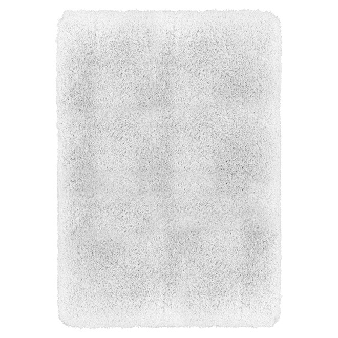 Tapis en polyester 4' 5" x 5' 3", blanc