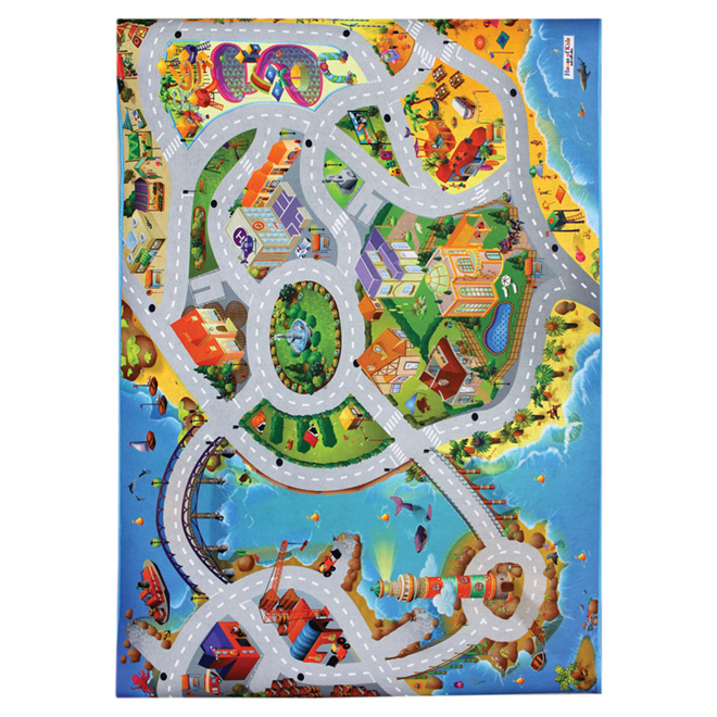 Kids Printed Mat 3 ft 3in x 5 ft - Blue